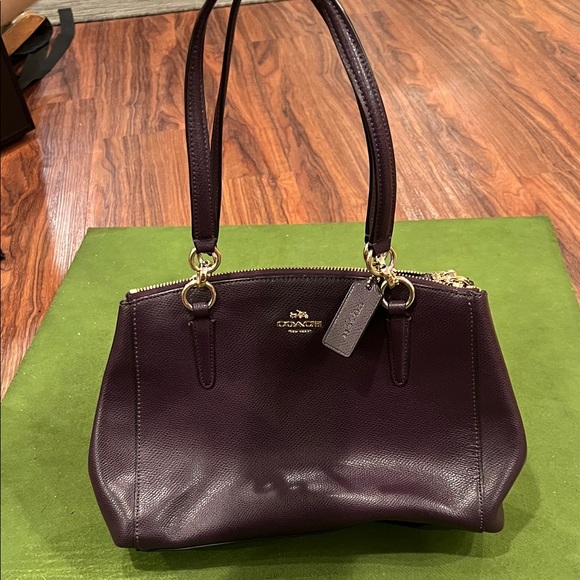 Coach Dark Purple Leather Shoulder Bag